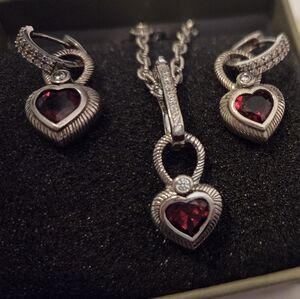 VINTAGE JUDITH RIPKA SET Of Three Gemstones Pendants GARNETS AND TOPAZ